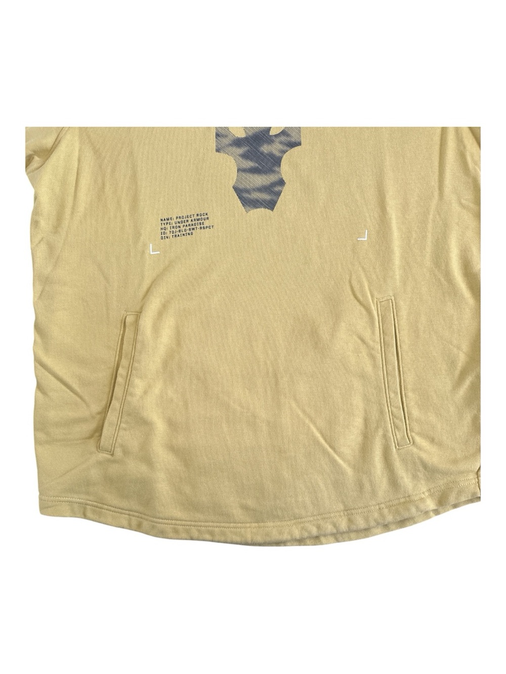 Under Armour Project Rock Short Sleeve Hoodie Men’s XL Yellow - Picture 3 of 5